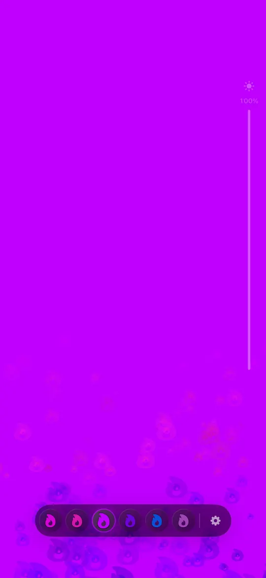 Table Torch lit electric purple from the Party palette, with ember particles across the screen.